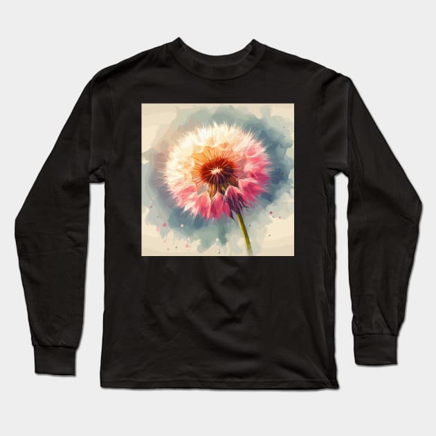 Dandelion Flower Long Sleeve T-Shirt by Jenni Arts